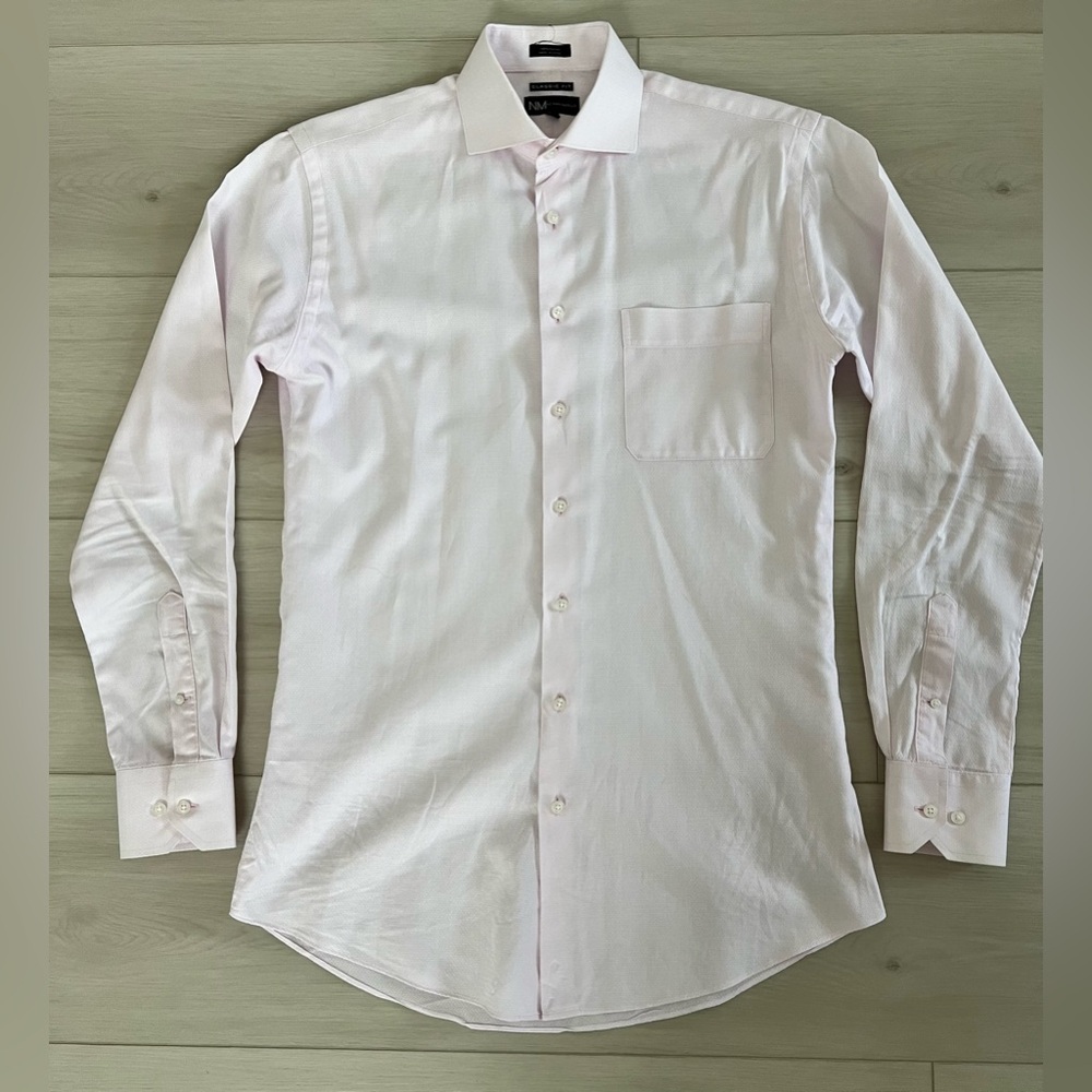 Neiman Marcus trim fit 16 36/37 dress shirt pink